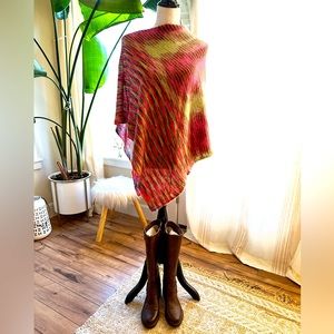 Pink multi-colored knit shrug